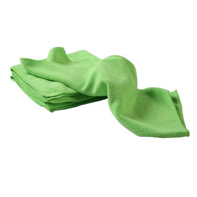 China Sustainable Thick Microfiber Rags Pearl Cloth Green Azo Free For Car Wash Drying for sale