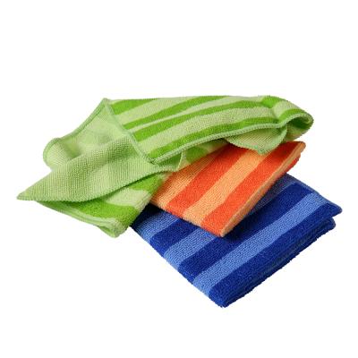 China Sustainable Kitchen Cleaning Ribbed Microfiber Cation Towel Microfiber Cloth Dish Cloth for sale