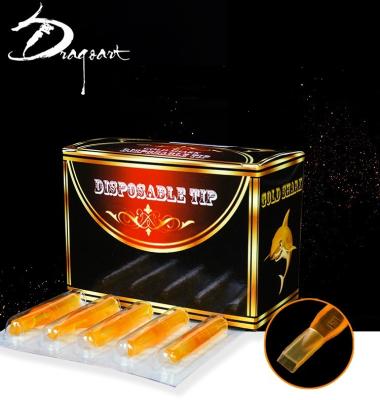 China Dragoart Tattoo Equipment Tattoo Tips 4-17FT Premium Disposable Clear Plastic Pi Gold Shark Pi for sale