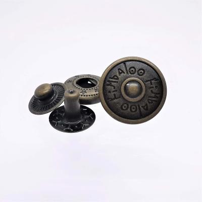 China Viable High Quality Brass Engraving Flash Logo Button For Clothes for sale