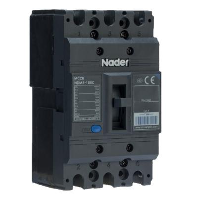 China 100A MCCB NDM3-100 3P molded case BREAKER by NADER 182mmx182mm for sale