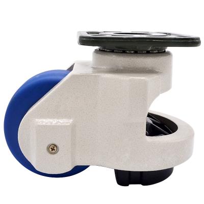 China Fuma Industrial Trolley Leveling Casters GD-40F GD-60F GD-80F GD-100F GD-120F GD-150F 1 5 Ton Heavy Duty PU Caster Wheel for sale