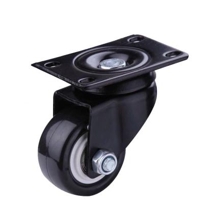 China Furniture Double Wheels Mid-light Duty Ball Bearing PU Caster/Fridge/Durable Casters for sale