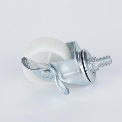 China Furniture Casters Factory Screw M8 Stem Side Brake Direct Casters And Brakes With Furniture Casters for sale