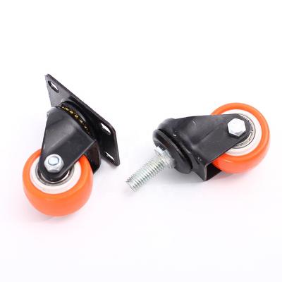 China Small Industrial 1.5 Inch Swivel Ball Bearing PU Casters Wheels For Furniture for sale