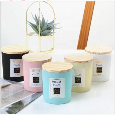 China Home Decoration Custom Labels Christmas 220Ml 315Ml 430Ml Black White Yellow Pink Green Purple Candle Jar Empty for sale