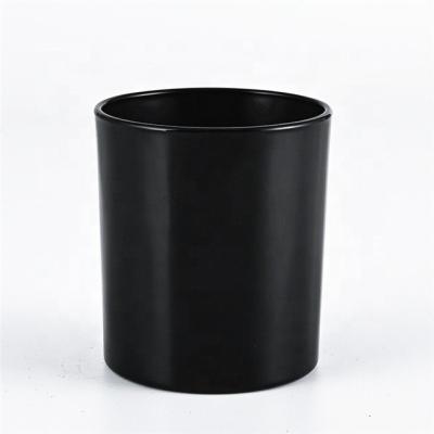 China Home Decoration Low Moq Luxury Frosted Amber Black White Glass Jar Candle With Lid for sale