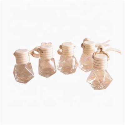 China Personal Care Empty 10ml Car Diffuser Bottle Hanging Diffusion Bottles Car perfume bottle with Wooden lid for sale