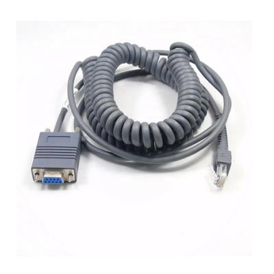 China 3m printer barcode scanner rs232 rj45 coiled spiral cable for motolora symbol LS2208 4208 DS9208 for sale