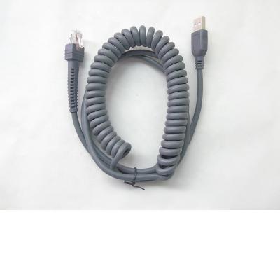 China COMPUTER Spiral USB RJ45 Barcode Scanner Coiled Cable For Symbol Ls2208 Ls4208 Ls9208 DS6707 CBA-U09-C15ZAR for sale