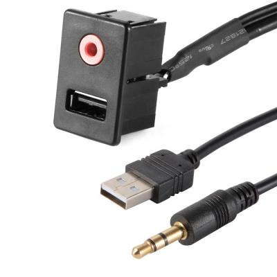 China COMPUTER USB 3.5mm AUX. 1/8 Car Dash Stream Mount Audio Extension Cable for sale