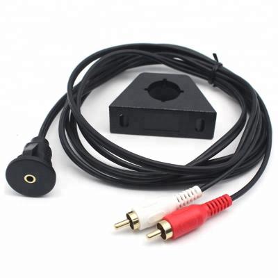 China Car Mount Car Dash 3.5mm Audio Video Flush Cable 2 to RCA AV for sale