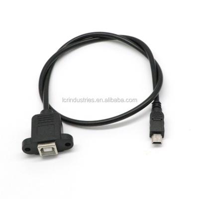 China Camera 5 Pin Mini USB Male To Female USB 2.0 B Panel Mount Printer Data Cable for sale