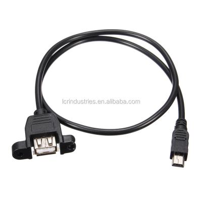 China COMPUTER 50cm 5 Pin Mini USB Male To Panel Mount USB A Female Cable for sale