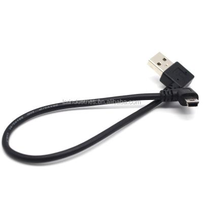 China COMPUTER Short Right Angle Mini USB To Left Angle 90 Degree Male USB 2.0 Cable 20cm for sale