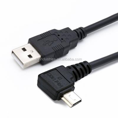 China Camera USB A Male to Right Angle Mini USB B 5 Pin Data Charger Cable for sale