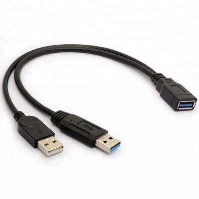 China COMPUTER Power Charger USB 3.0 Y Splitter Cable 1 Dual Male 2 Female for sale