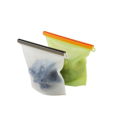 China Can Be Recycled Large Reusable Pastry 2PC Snacks Kitchen Freezer Food Grade Storage Silicone Bags for sale