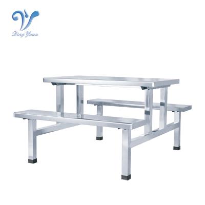 China School/Hotel Kitchen/Restaurant/Baking Room/Hospital/School Wholesale Stainless Steel Fast Food Table With Chair For Restaurant 4 People 6 People 8 People for sale