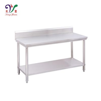 China Hotel/Restaurant Kitchen/Hospital/School Hot Selling 2or3 Stainless Steel Seats Kitchen Worktable With Backsplash For Hotel Equiment for sale