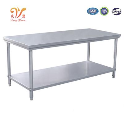 China Easily Assembled Stainless Steel Kitchen Worktable Restaurant Workbench Kitchen Food 2 Layers Steel Table for sale