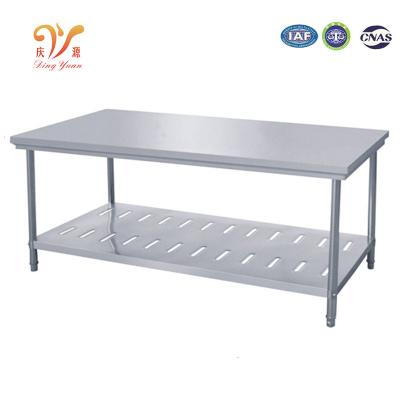 China Easy to Disassembly and Assembly Heavy Duty Kitchen Food Prep Work Table with 2 Layers for Restaurant Hotel Kitchen Table for sale