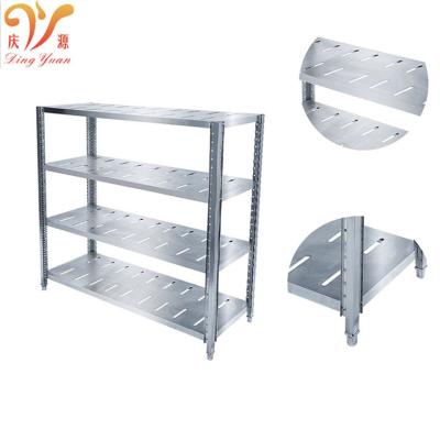 China Corrosion Protection Stainless Steel Kitchen Storage Rack Commerical 4 Tier Assemble Storage Punch Rack for sale