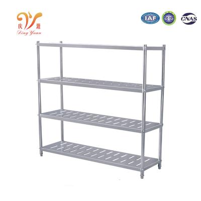 China Double Sided Commercial 4 Layer Stainless Steel Kitchen Storage Rack Shelves QY11-2 for sale