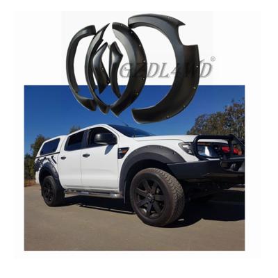 China Textual Black Auto Parts 4x4 ABS Plastic Fender Flares For Ranger T6 2012 -2014 for sale