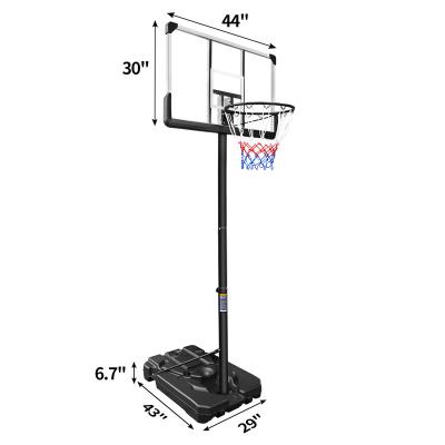 China PE Basketball Stand Hoop Outdoor Square Adjustable Removable Portable Team Activity Acrylic Backboard for sale