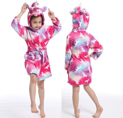 China Latest Design Kigurumi Unicorn Home Flannel Kid Children Large Pigiama Bathrobes Winter Thermal Leisure for sale