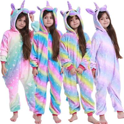 China Kids Panda Dinosaur Sleepwear Unicorn Thermal Pajamas Pijama For Boys Girls Baby Animal Costume Cosplay for sale