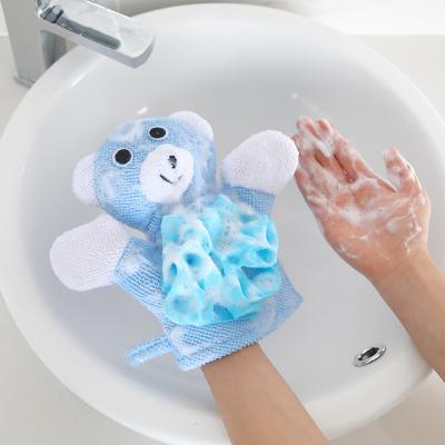 China EXFOLIATE Baby Korean Ball Kids Bath Towel Cartoon Bath Rubbing Artifact Dual Use Bubble Net for sale