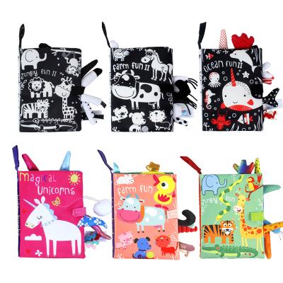 China Modern Baby Story Book Baby Tail Jungle Farm Ocean Dinosaur Cloth Soft Cloth Book For Baby Toy for sale