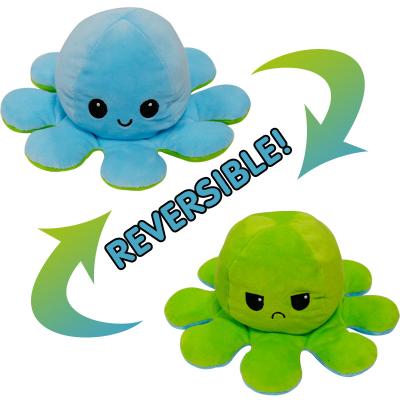 China Gift Wholesale 20cm Mixed Colors Double Side PP Cotton Toy Flip Reversible Octopus Plush for sale