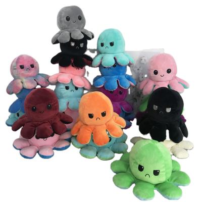 China Eco-friendly Cute Reversible Double Sided Octopus Plush Doll Flip Plush Angry Octopus Soft Plush Toy for sale