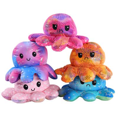 China Wholesale 20cm Plush Toy Mixed Colors Double Side Plush Toy Flip Octopus Reversible Cute Octopus PP Cotton for sale