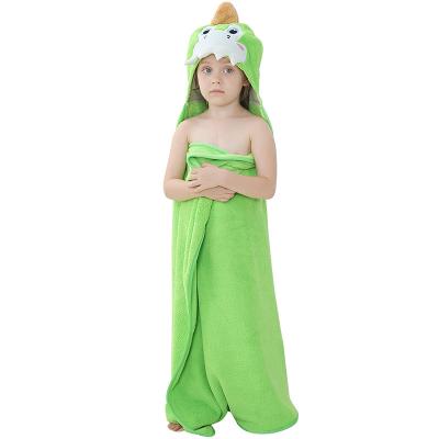 China Kids Beach Towel Anti-static Soft And Face Cute Animal Baby Hooded Towel for sale