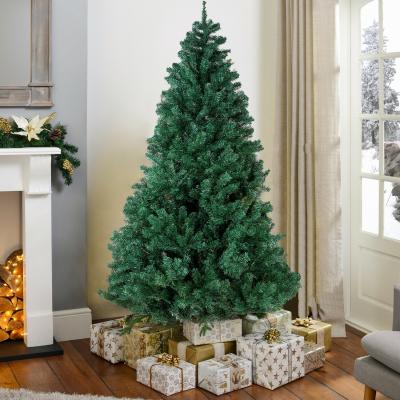 China Super Quality PET Iutdoor Artificial Thin Slim Christmas Tree With Warm White LED Lights for sale