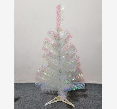 China Eco-friendly High Quality Small Snow Assembled Pencil Pre Lit White Christmas Tree Braid Material Christmas Tree for sale