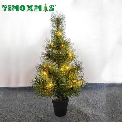 China Simple Small Christmas Tree PVC Pine Needle Christmas Tree Led Decoration Light Christmas Tree for sale