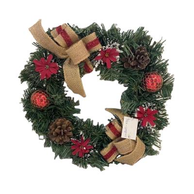 China Various Cheap PVC/PE/PET PVC Vintage Christmas Wreath Custom Colorful Flowers Large Items Decoration for sale