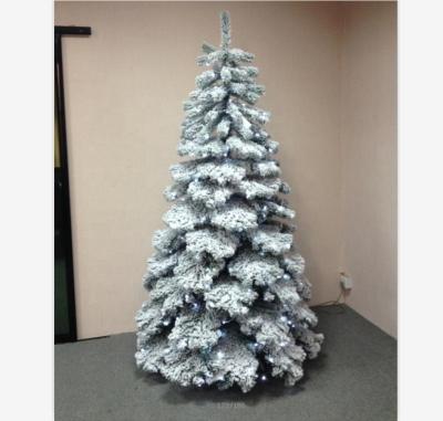 China PE Good Quality 210cm Assembled Christmas Trees Snowfall Christmas Tree Led Decoration Christmas Tree for sale