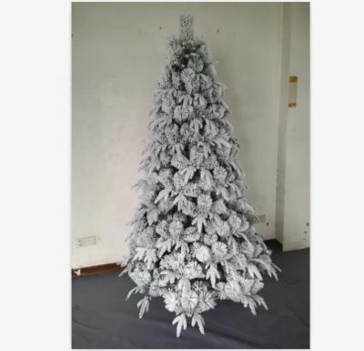 China Hot Selling 210cm PVC/PE Assembled Pine Needle&PE Mixed Leaf Christmas Trees Christmas Tree Snowfall Frosted Christmas Tree for sale