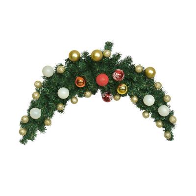 China Festival Stuff Customized Christmas Wreath Rattan Home Decoration Opens PVC Christmas Decorations Garland for sale