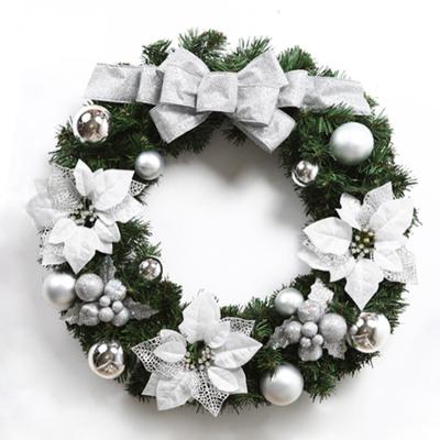 China Festival Decoration Selection Christmas Minimalist Backdrop Artificial Flowers Weave Large Decoration Garland Christmas Tree Decorations for sale