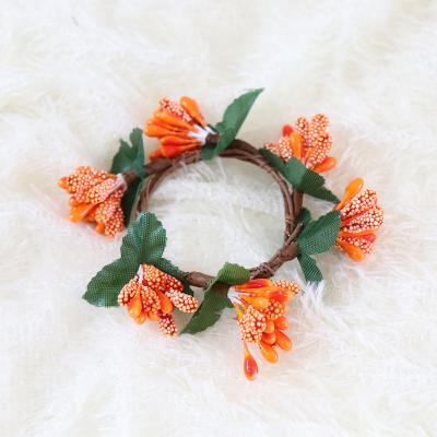 China Festival Stuff Halloween Pip Pearl Pistil Simulation Berry Orange Thanksgiving Garland Christmas Wreath Round Napkin Ring Candlestick Ring for sale