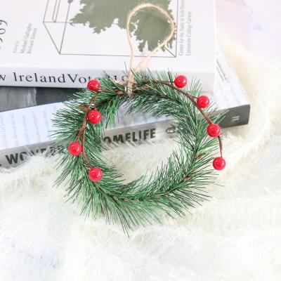 China Red Lintel Pine Fruit PVC Christmas Garland Decorations Acacia Bean Simulation Berry Hanging Decoration Eco-friendly Needle Material for sale