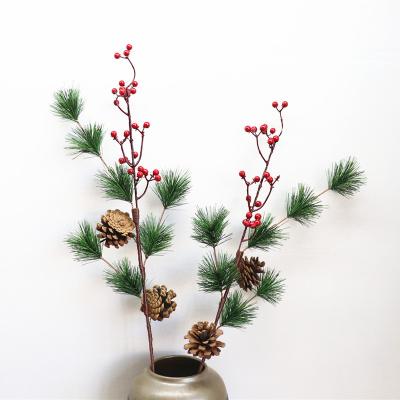 China Festival Stuff Christmas Tree Cuts Pine Cones Pine Branches Red Bean Branches Pine Needles Christmas Decorations for sale