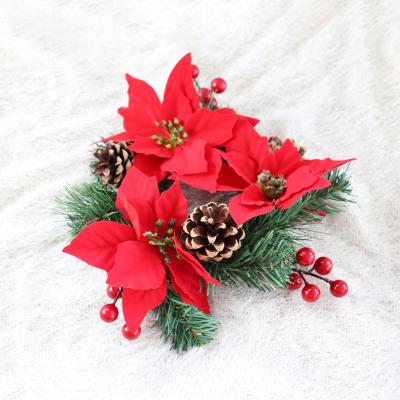 China 2022 Festival Stuff New Arrival Christmas Wreath For Home Decoration Artificial Flower for sale